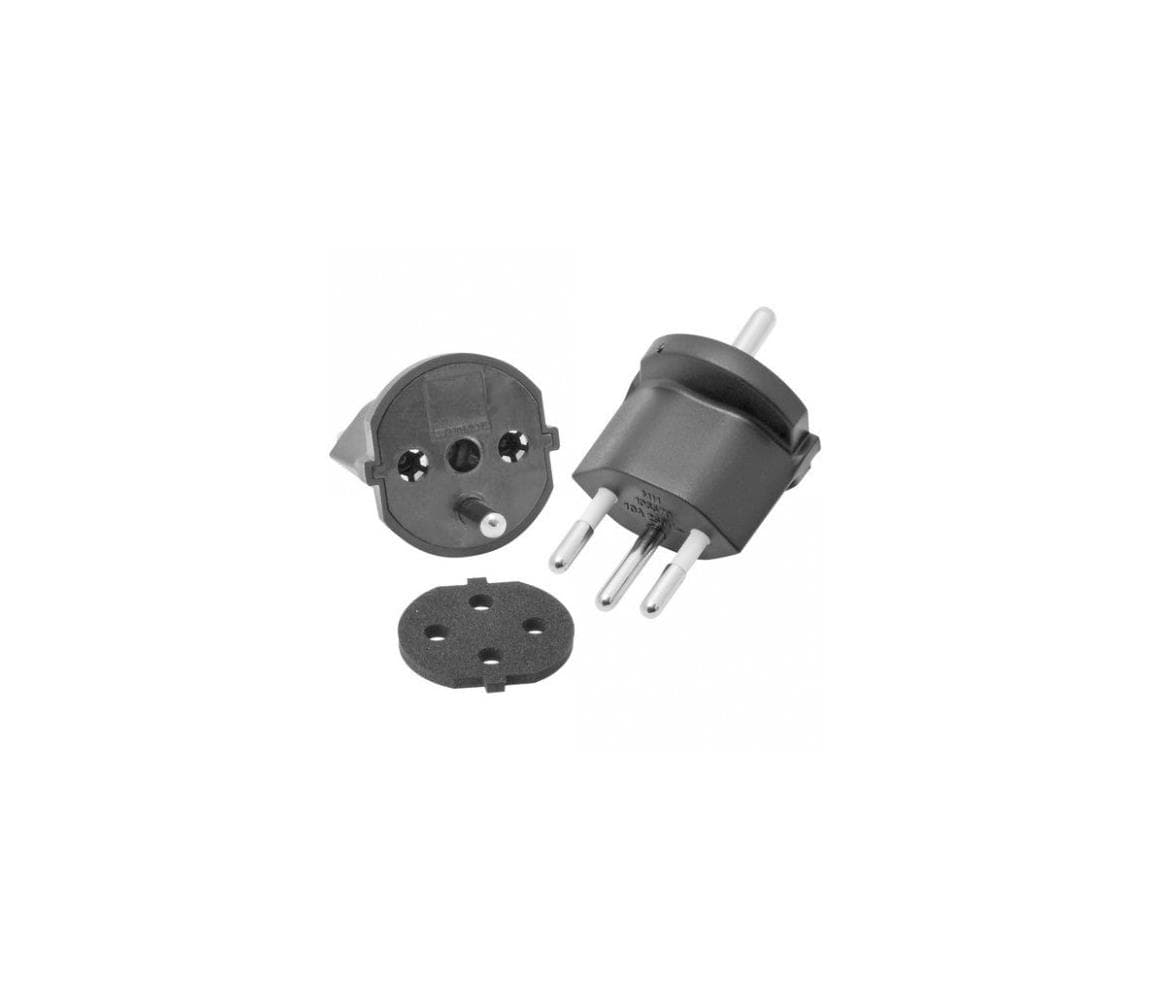Pevný adaptér pre Švajčiarsko SCHUKO/J 230V IP44 čierny 7610896960093