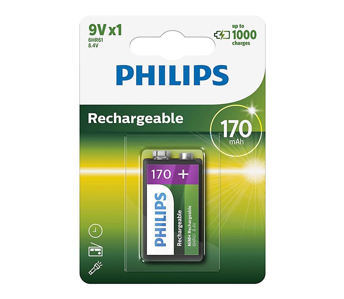 Philips 9VB1A17/10 - Nabíjacie batérie MULTILIFE NiMH/9V/170 mAh Phil-9VB1A17/10