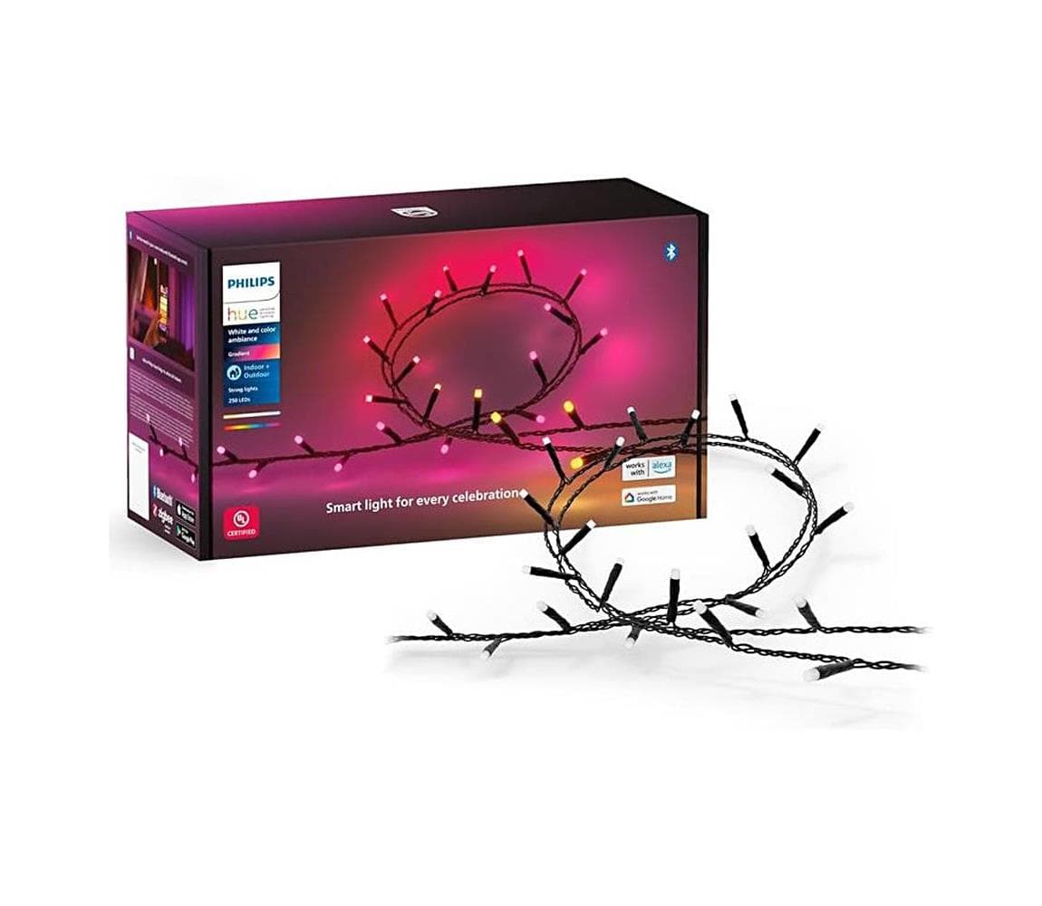 Philips-LED RGBW Stmievateľná vonkajšia reťaz HUE WACA 250xLED 24,4 m IP54 8720169246621