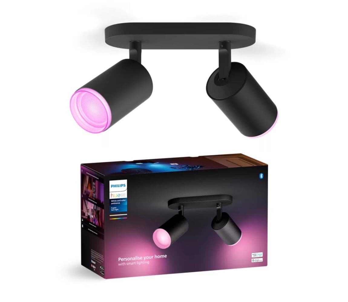 Philips - LED RGBW Stmievateľné bodové svietidlo Hue FUGATO 2xGU10/4,2W/230V čierna 8720169319271