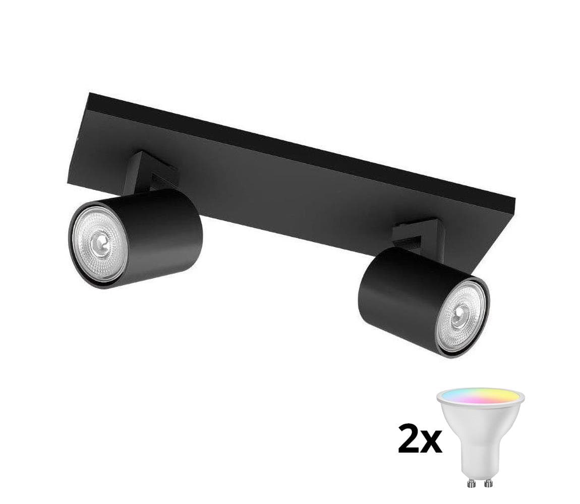 Philips - LED RGBW stmievateľné bodové svietidlo RUNNER 2xGU10/6,5W/230V čierne P5372+2xAI0589