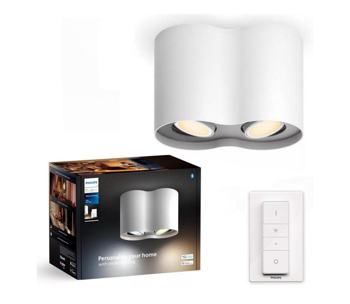 Philips - LED Stmievateľné bodové svietidlo Hue PILLAR 2xGU10/4,2W/230V + DO biela 8720169320178
