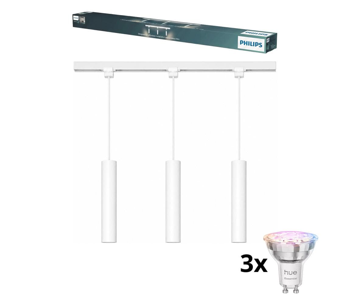 Philips - LED stmievateľný luster na lanku v lištovom systéme EASYLINK 3xGU10/4,7W/230V 1 m biela P7615+3xP7029