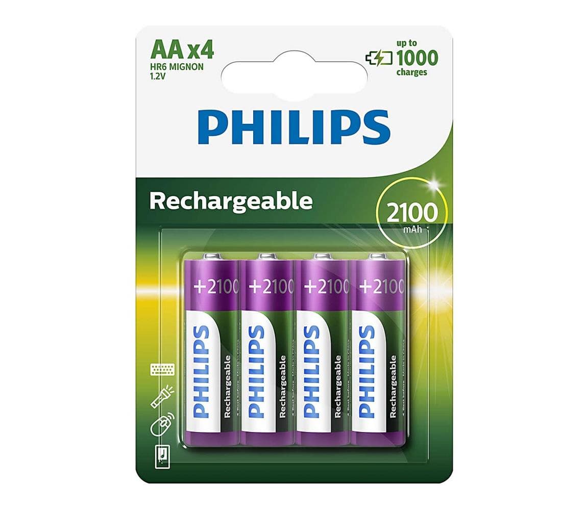 Philips R6B4A210/10 - 4 ks Nabíjacie batérie AA MULTILIFE NiMH/1,2V/2100 mAh Phil-R6B4A210/10