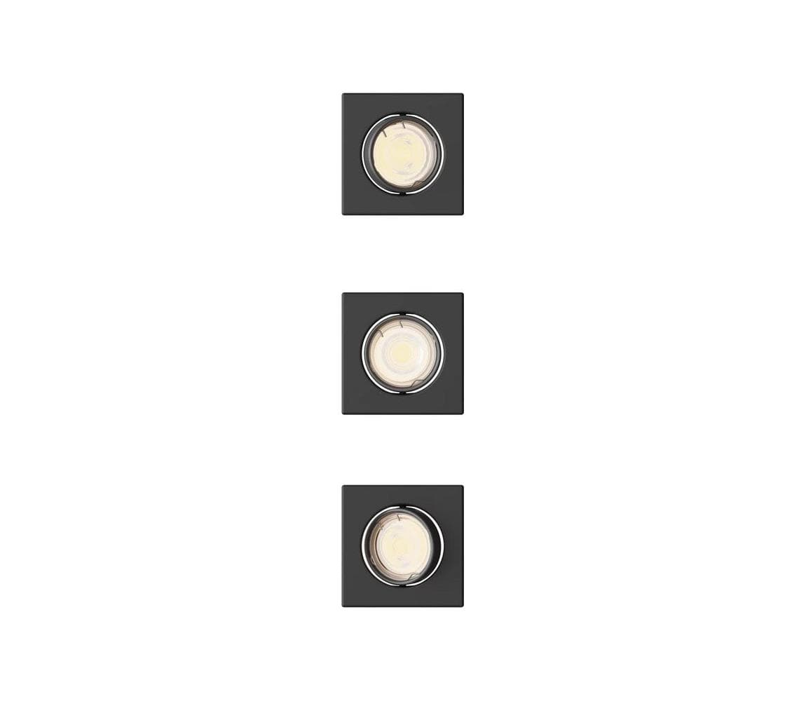 Philips - SADA 3 ks zabudovateľných svietidiel PERIDOT 1xGU10/7W/230V čierna 872110303703900