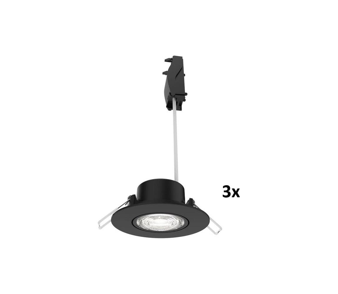 Philips - sada 3x stmievateľných podhľadových svietidiel CILANTRO LED/5W/230V 4000K čierne 872110303807400