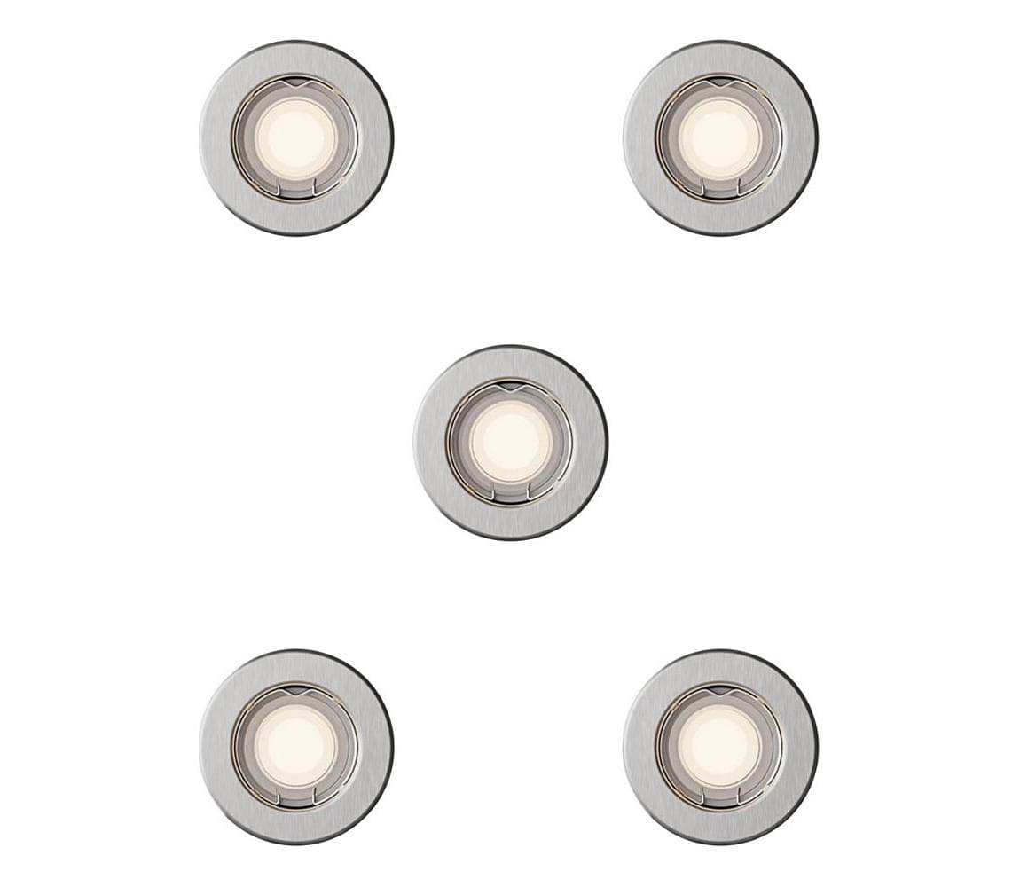 Philips - SADA 5 ks zapustených stropných svietidiel PERIDOT, 1x GU10/7W/230V, strieborná 872110303717600