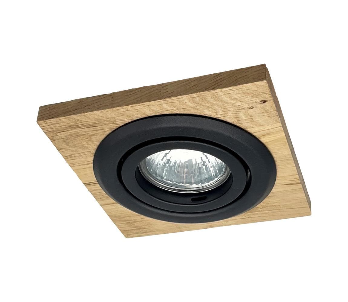 Podhľadové svietidlo TOBBY 1xGU10/20W/230V 11,5x11,5 cm dub/čierna LM-1.282/NATURALNY