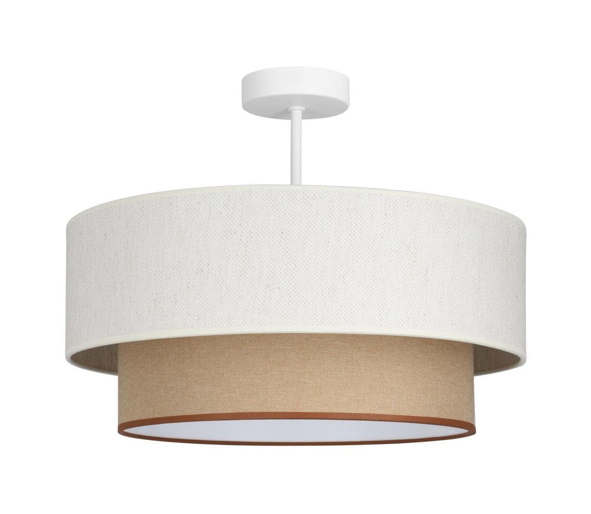 Prisadený luster NATIA 1xE27/60W/230V, priemer 45 cm, biela/hnedá H0236