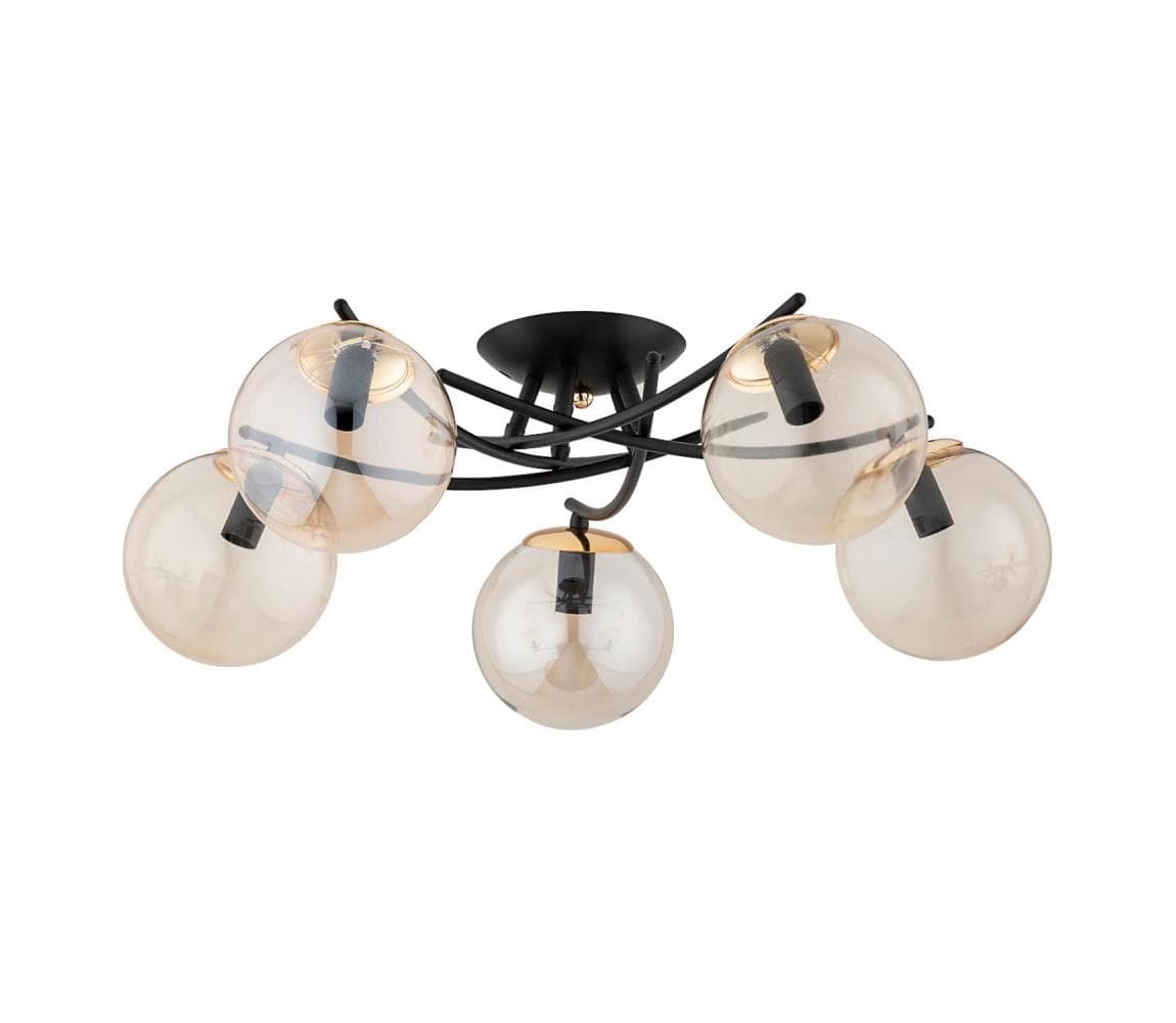 Prisadený luster SAVI 5xE14/10W/230V čierna/zlatá 63259