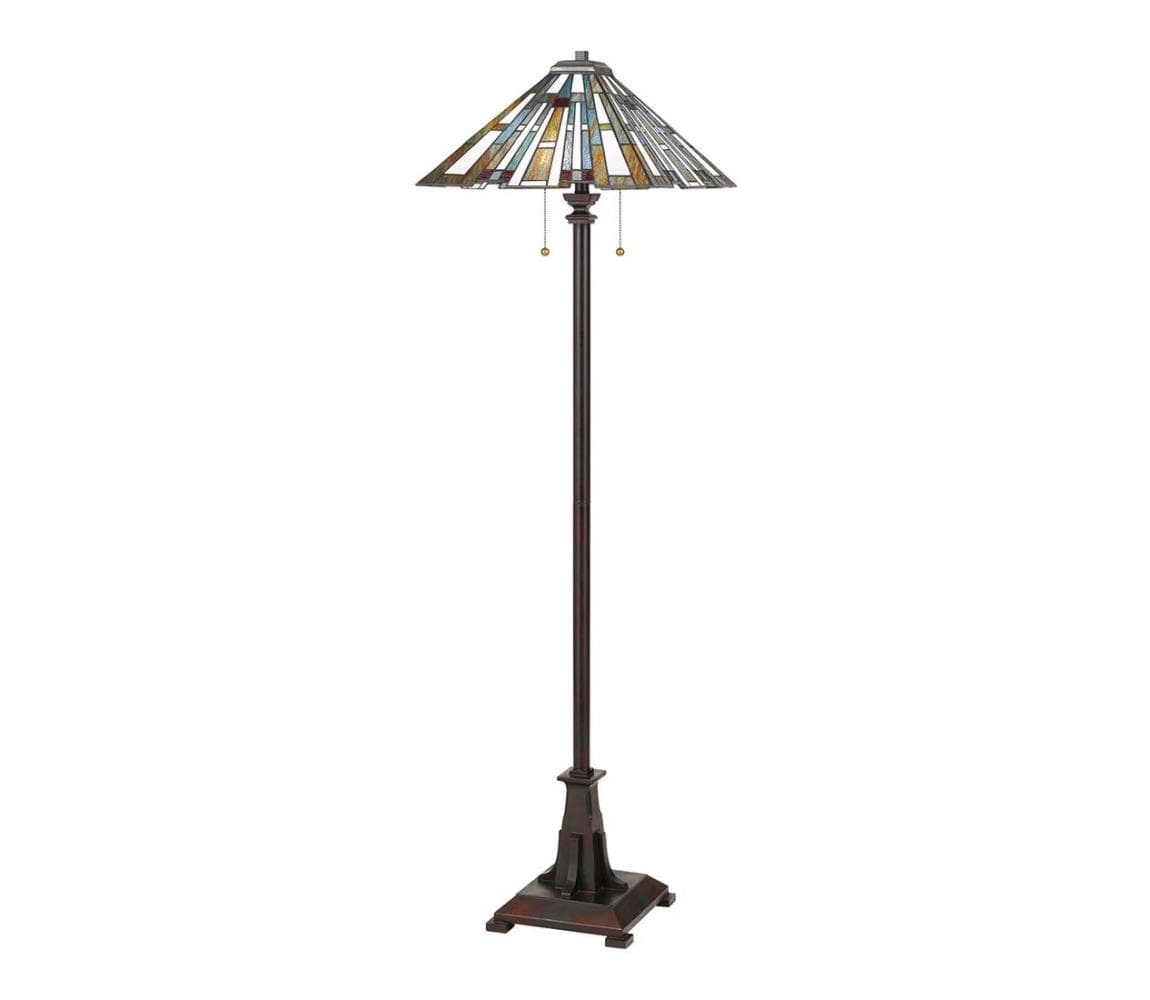 Elstead Quoizel QZ-MAYBECK-FL - Stojacia lampa Tiffany MAYBECK 2xE27/60W/230V QZ-MAYBECK-FL