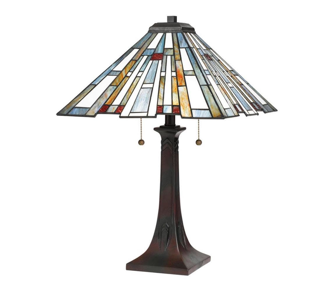 Elstead Quoizel QZ-MAYBECK-TL - Stolná lampa Tiffany MAYBECK 2xE27/60W/230V QZ-MAYBECK-TL