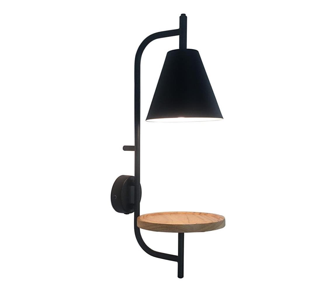 Rabalux 71293 - Nástenná lampa s poličkou AZOME 1xE27/15W/230V buk 71293