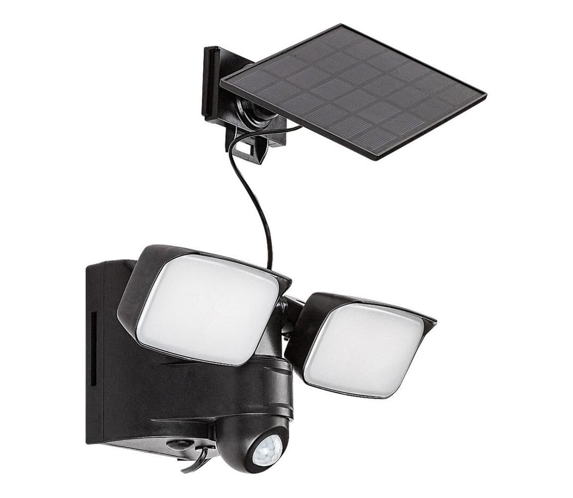 Rabalux 77091 - LED solárne nástenné svietidlo LESZNO 2xLED/5W/3,7V IP54 čierne 77091