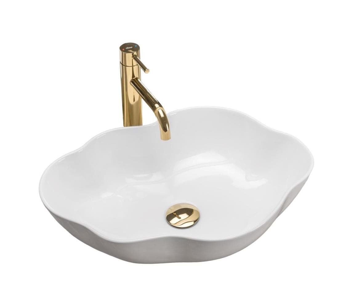 REA-U0265 - Umývadlo na dosku PEARL 38x50,5 cm keramika/lesklé biele REA-U0265