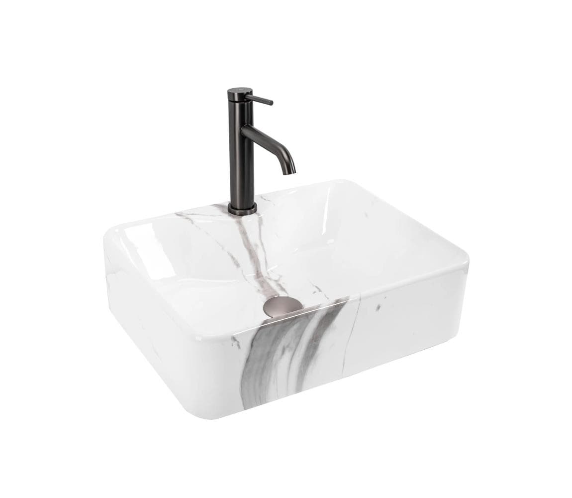 REA-U5052 - Umývadlo na dosku KELLY 38x49 cm keramika/biela/mramorový dekor REA-U5052