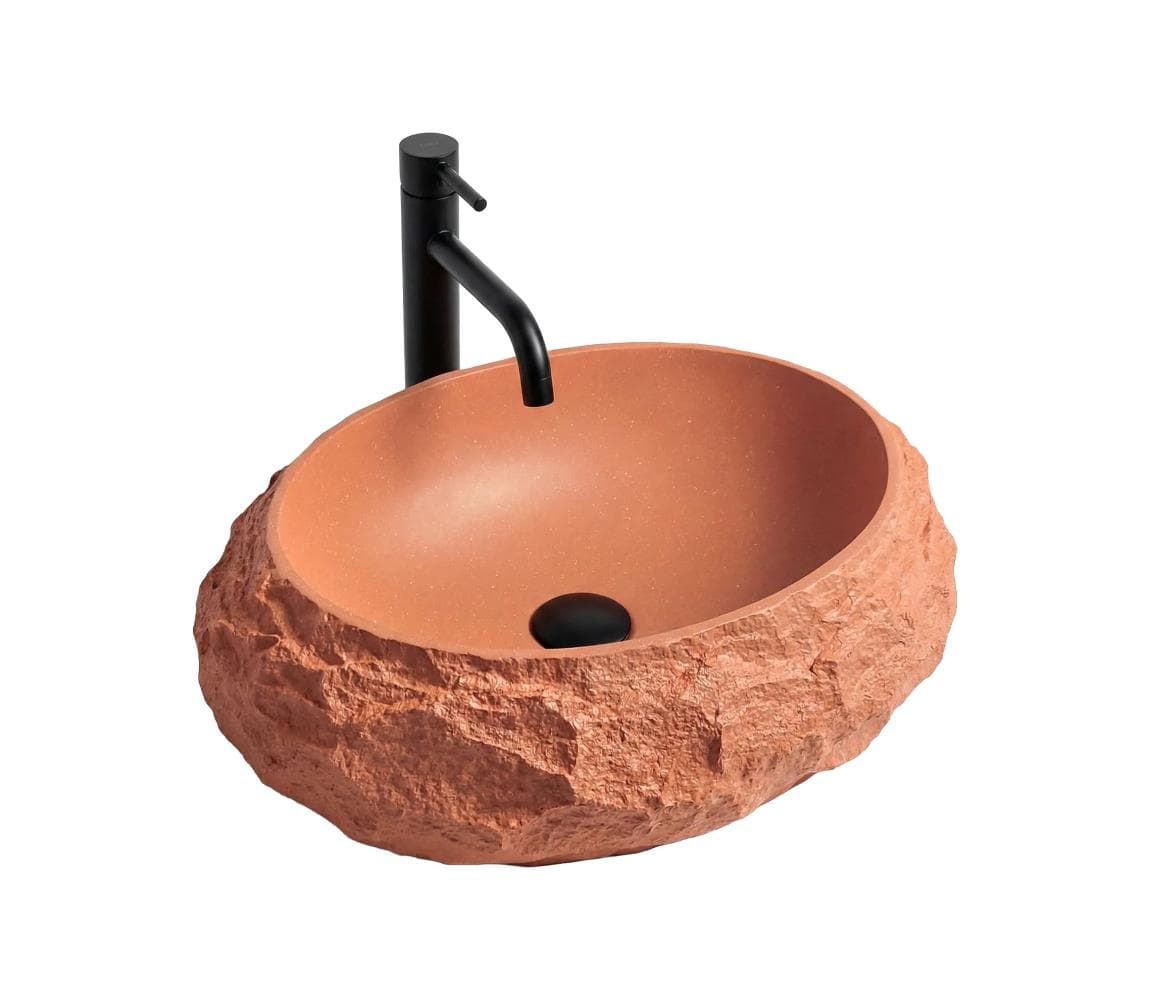 REA-U7349 - Umývadlo na dosku MIKA 38x50 cm, oranžové / imitácia kameňa REA-U7349