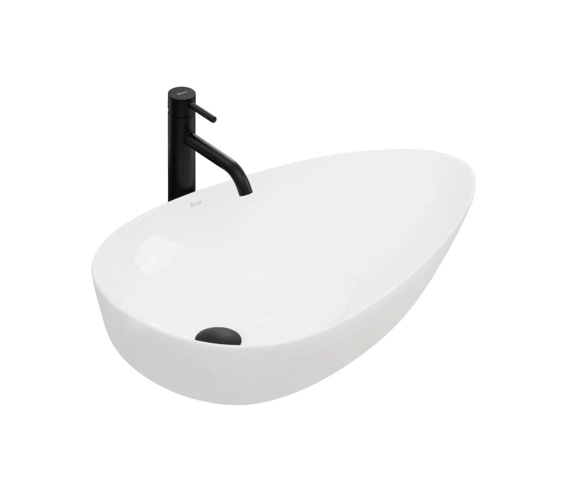 REA-U8537 - Umývadlo na dosku GRETA 40x65,5 cm keramika/lesklá biela REA-U8537