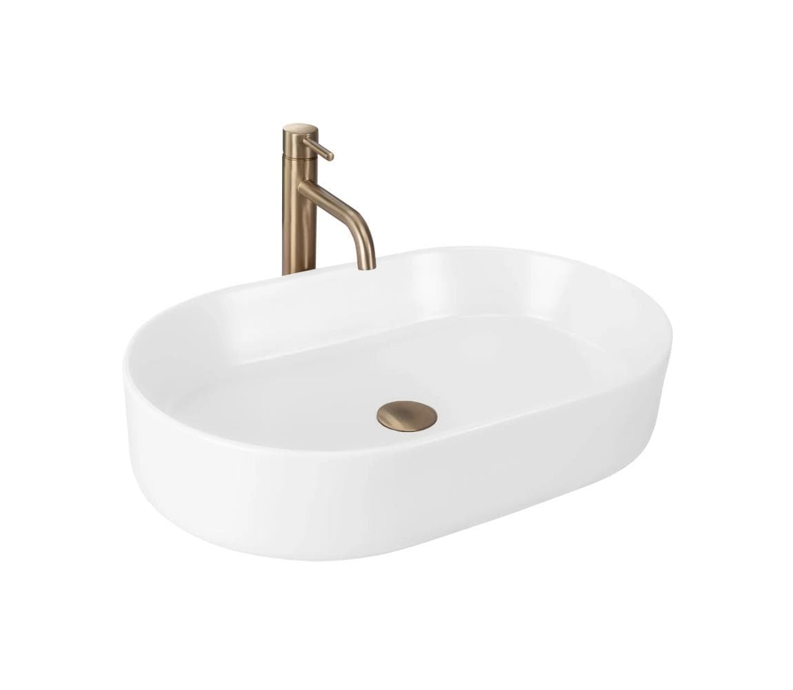 REA-U9657 - Umývadlo na dosku NADIA 38,5x61 cm keramika/matná biela REA-U9657