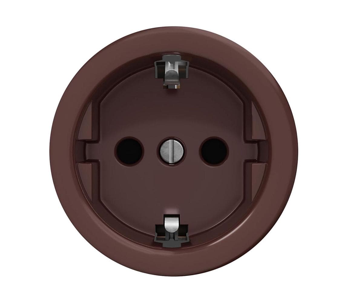 Reblig - Retro domová zásuvka bez rámčeka SCHUKO 230V/16A hnedá H/ZS