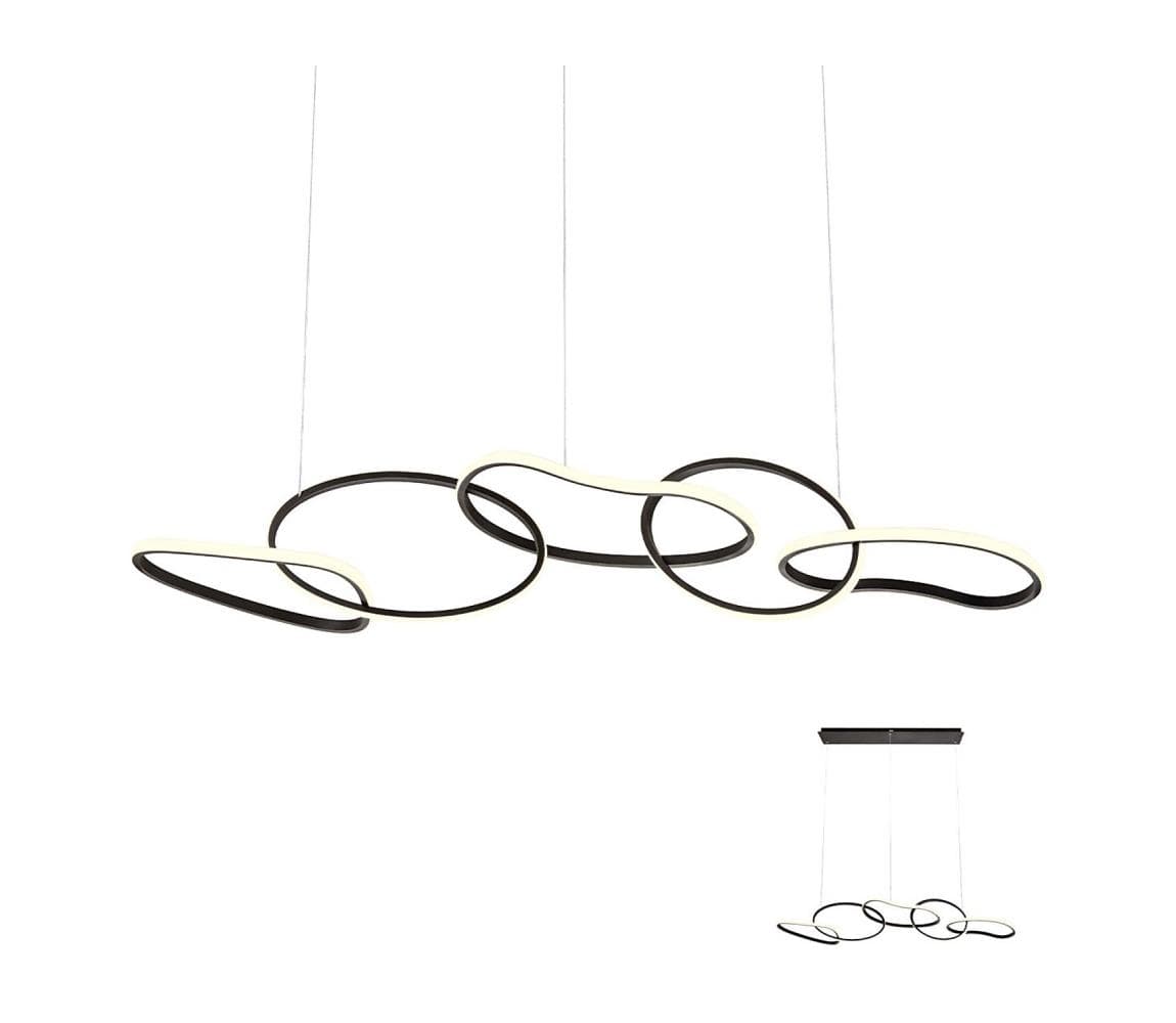 Redo 01-2599 - LED Stlmiteľný závesný luster na lanku BIAS LED/108,6W/230V 3000K čierna 01-2599