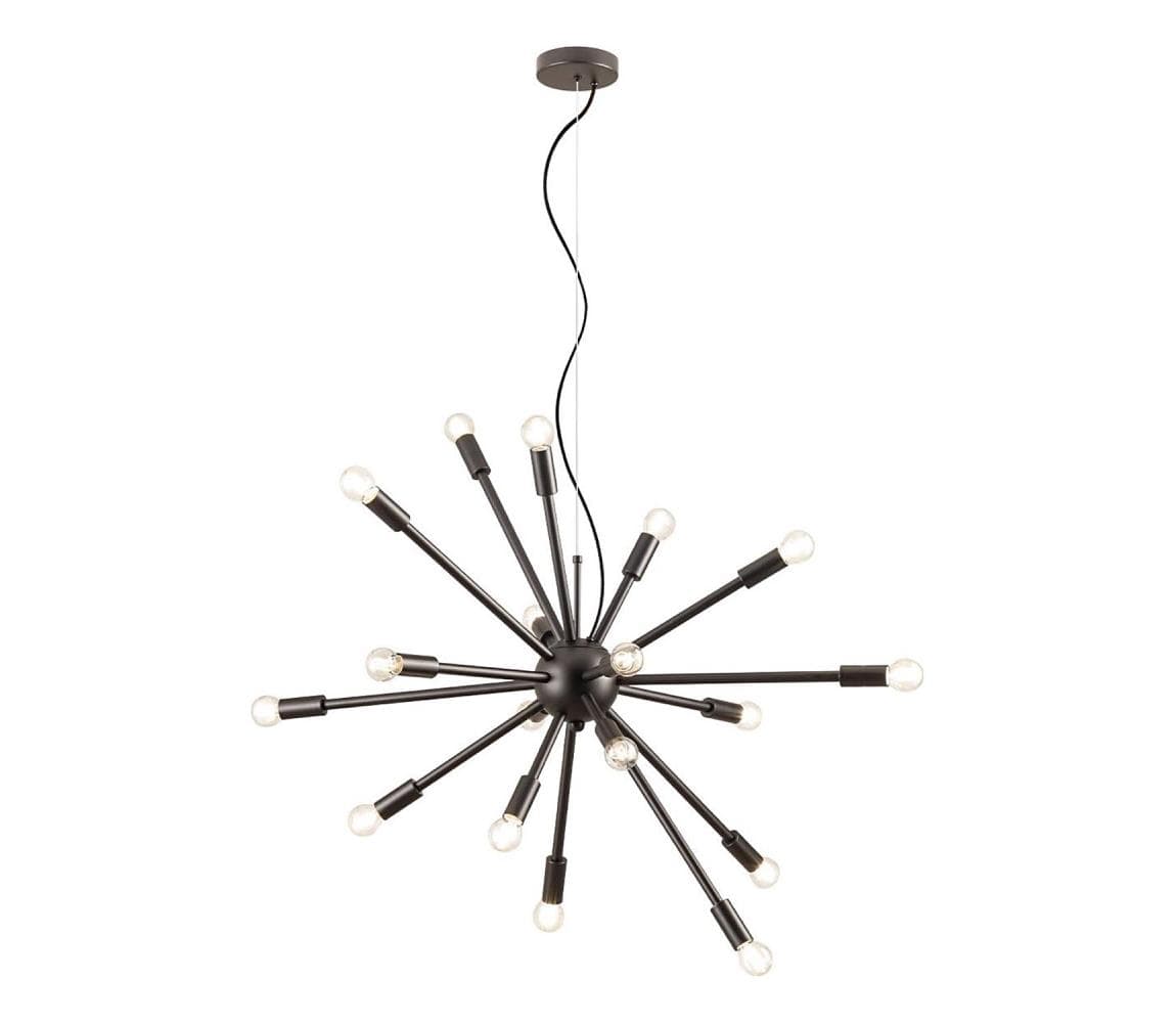 Redo 01-2936 - Luster na lanku STELLAR 18xE14/25W/230V čierna 01-2936