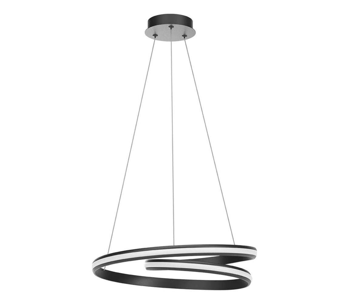 Redo 01-4362 - LED stmievateľný závesný luster na lanku TORSION LED/40W/230V čierny 01-4362