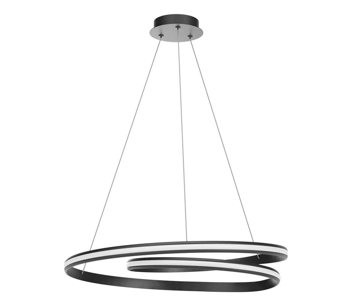 Redo 01-4365 - LED stmievateľný luster na lanku TORSION LED/60W/230V čierna 01-4365