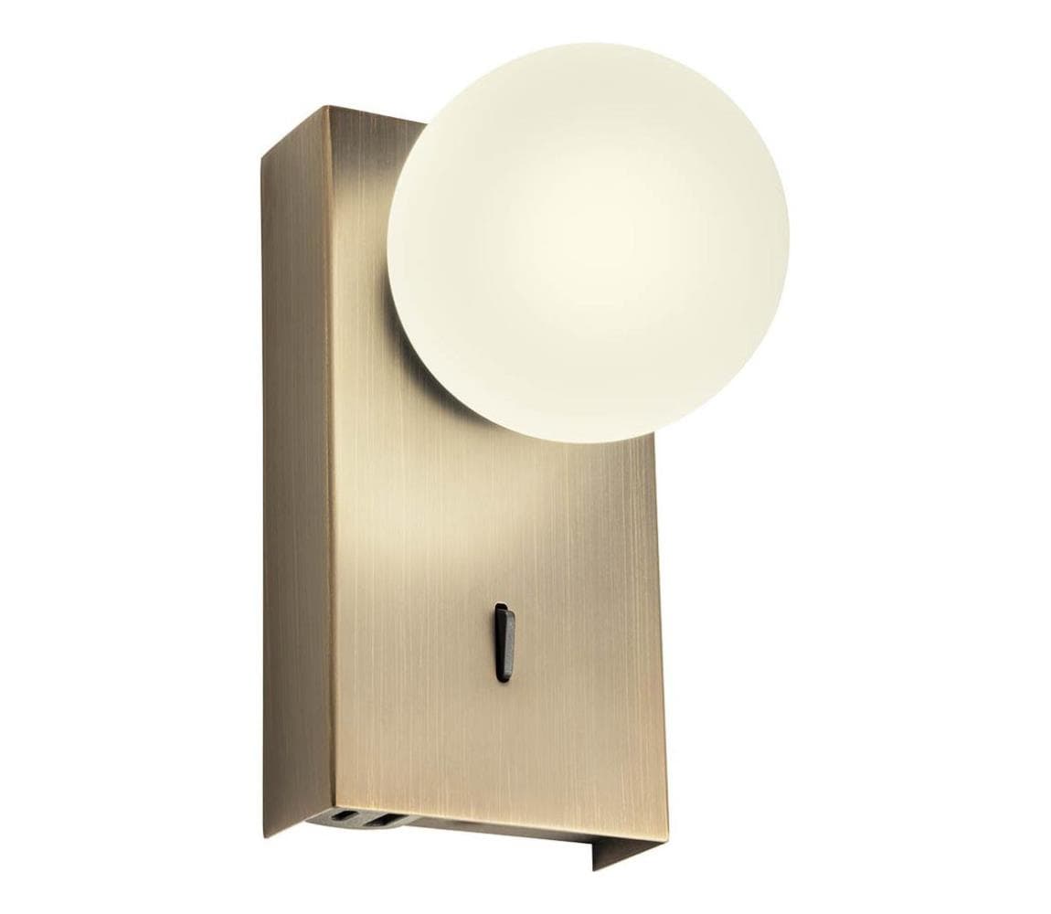 Redo 01-4658 - LED nástenné svietidlo NORMA LED/5W/230V CRI 90 USB bronzové 01-4658