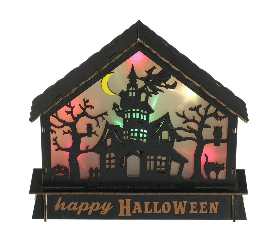 - LED Dekorácia HALLOWEEN LED/2xAA/multicolor strašidelný dom 52000337