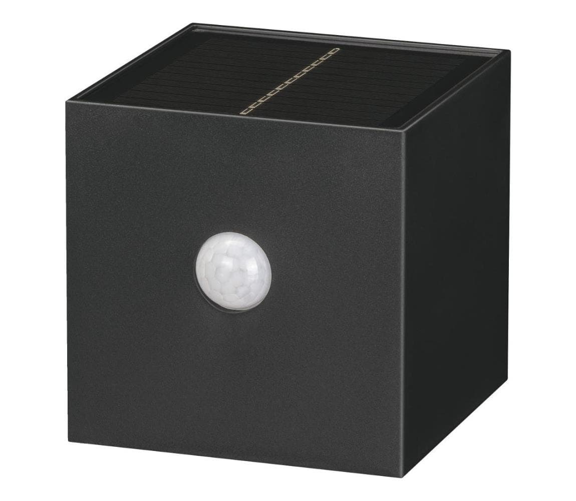 -LED Solárne nástenné svietidlo so senzorom LED/1W/3,7V 1200 mAh IP44 čierna 52001053
