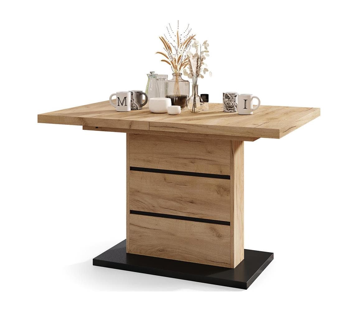 Rozkladací jedálenský stôl PAOLO dub craft/čierna 5903631914553