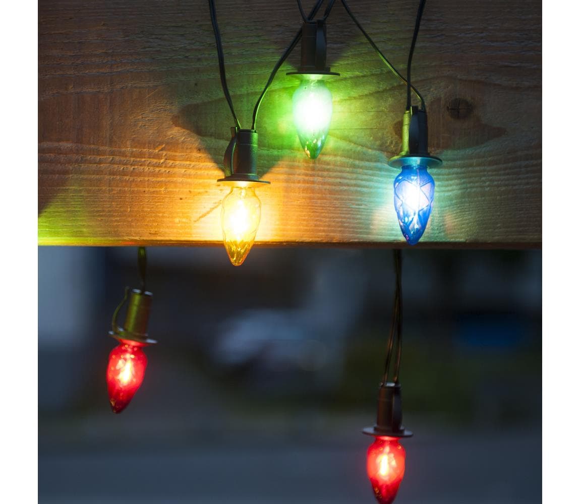 Rozširovacia LED vonkajšia girlanda CONE FILAMENT 20xE10 14m farebná/teplá biela IP44 192020.prodlouzeni