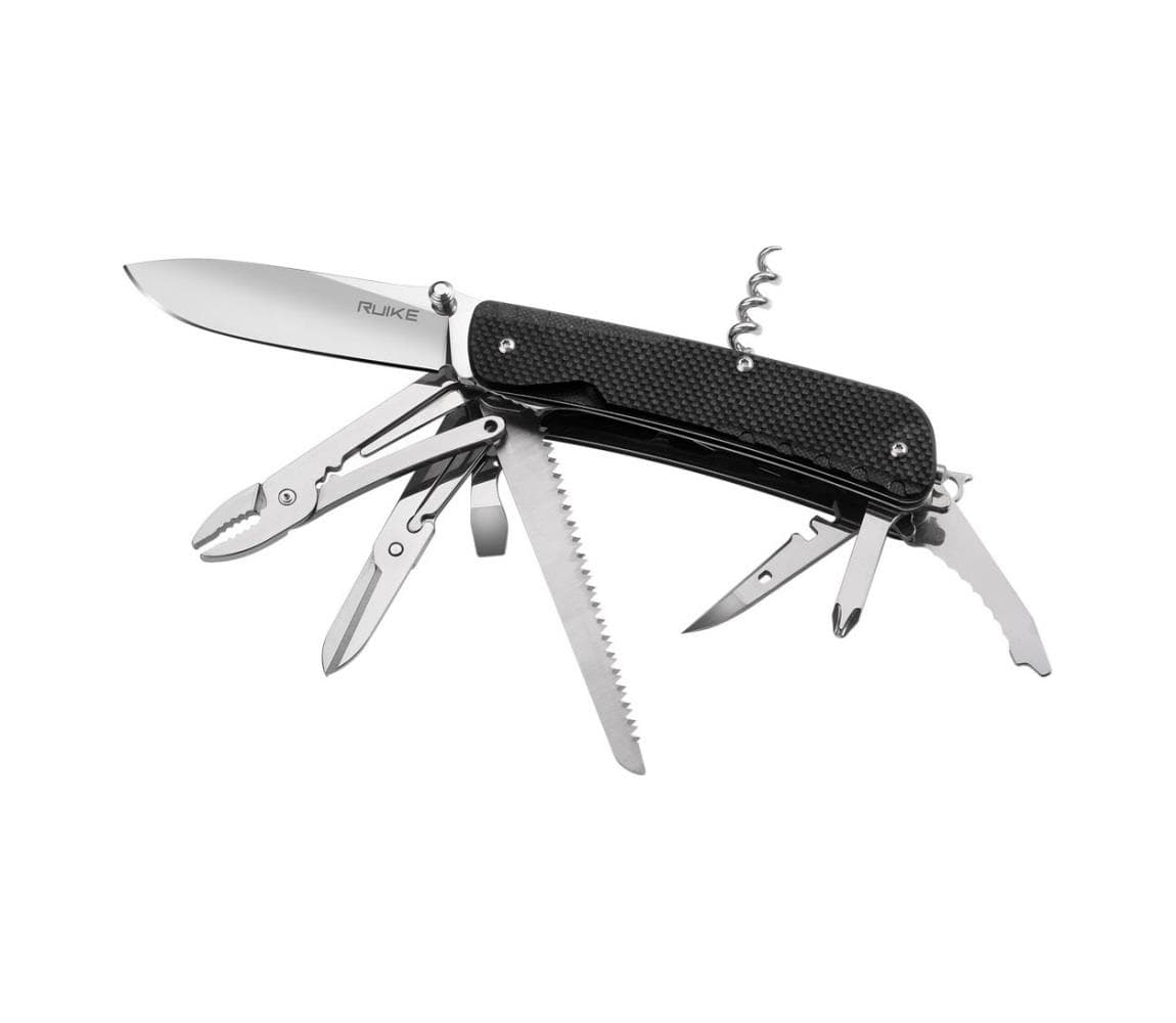 Ruike RULD51 - Multifunkčný vreckový nôž TREKKER 11,4 cm/17 funkcií čierna RULD51