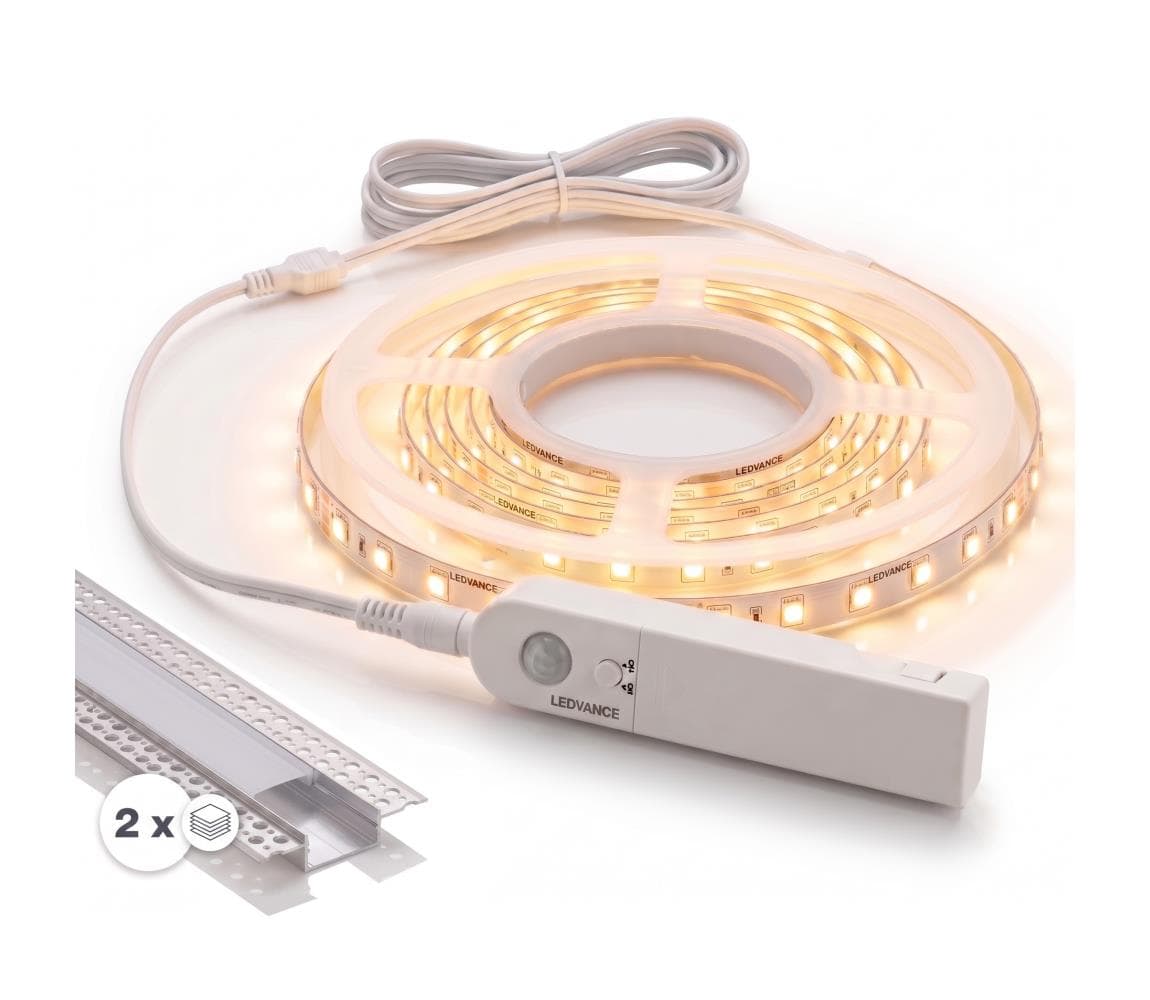SmartLED SADA 1x LED pás so snímačom FLEX LED/3,6W/4xAA 2 m + 2x zapustený profil 1 m 2xSD0106+1xP227986