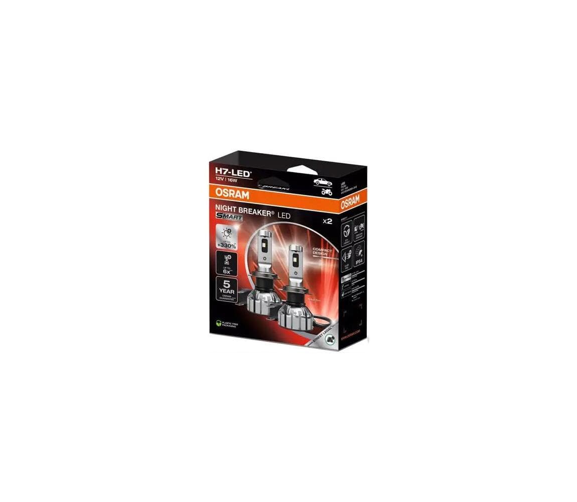 SADA 2x LED autožiarovka NIGHT BREAKER H7 PX26d/16W/12V 6000K - Osram 64210DWNBSM-2HB