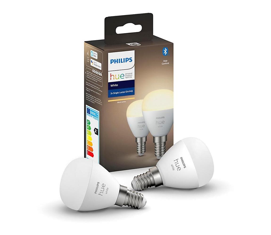 SADA 2x LED Stmievateľná žiarovka Philips Hue WHITE P45 E14/5,5W/230V 2700K 871951426690200