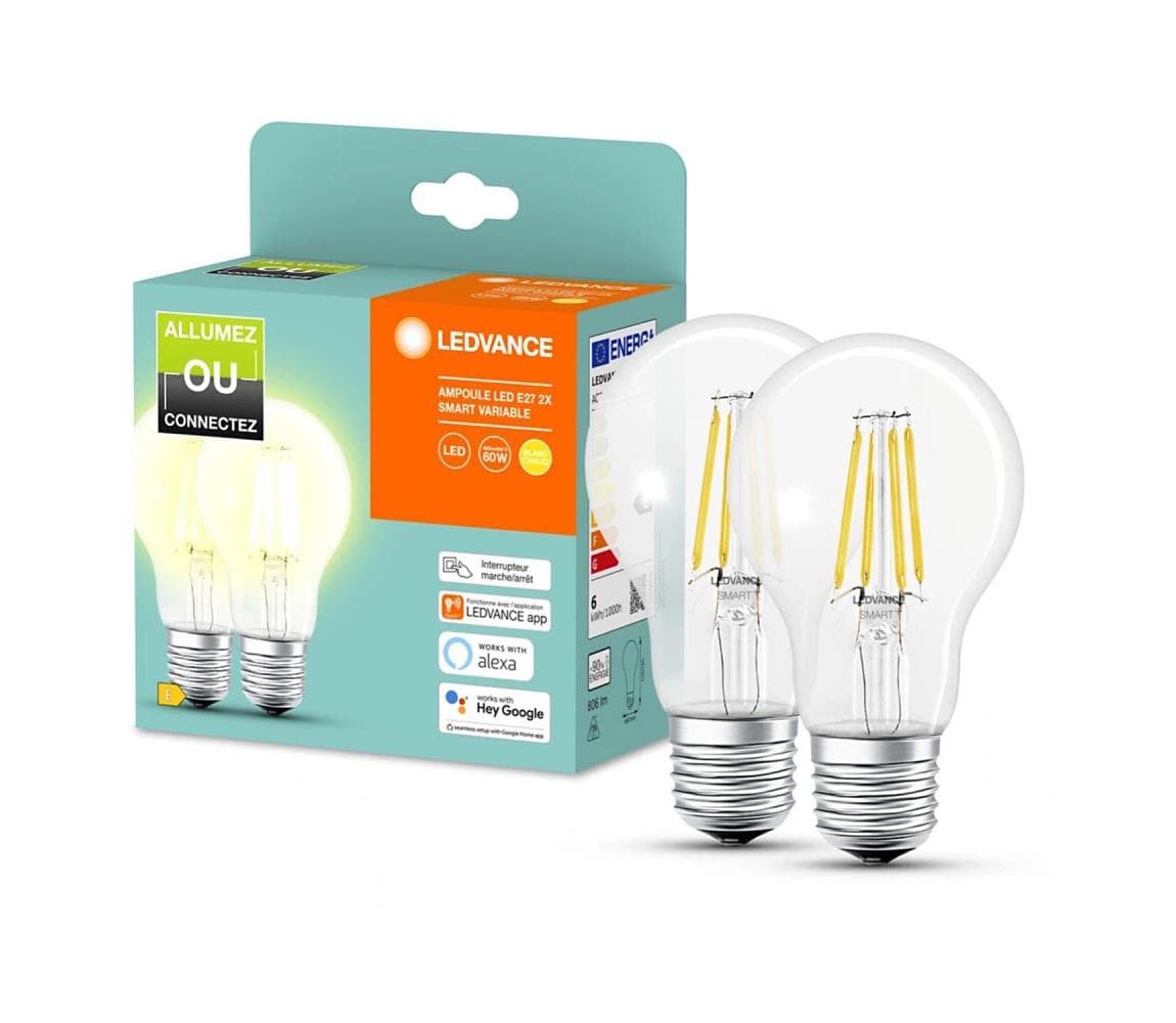 SADA 2x LED Stmievateľná žiarovka SMART+ A60 E27/6W/230V 2700K - Ledvance 4058075625785