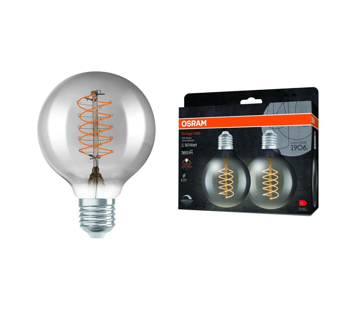 SADA 2x LED stmievateľných filamentových žiaroviek E27/7,8W/230V 1800K - Osram 4099854147890