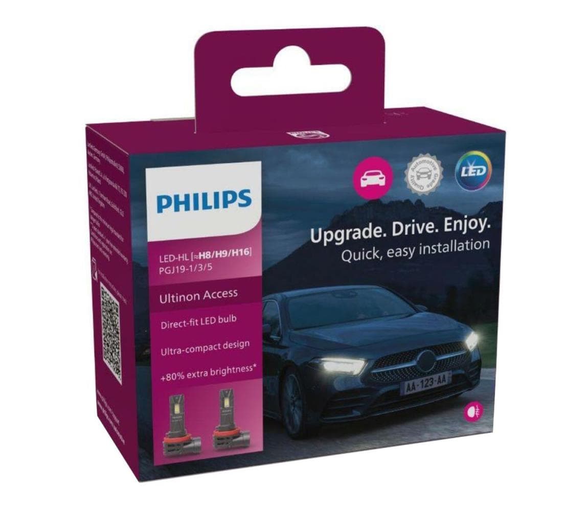 Philips SADA 2xLED Autožiarovka 11366 U2500 CX H8/H9/H16 PGJ19-1/3/5/20W/12V 6000K Phil-11366U2500CX