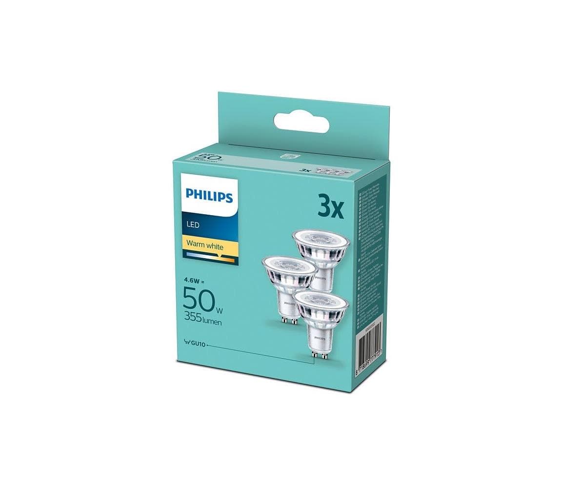 SADA 3x LED Žiarovka Philips GU10/4,6W/230V 2700K 8718699777913