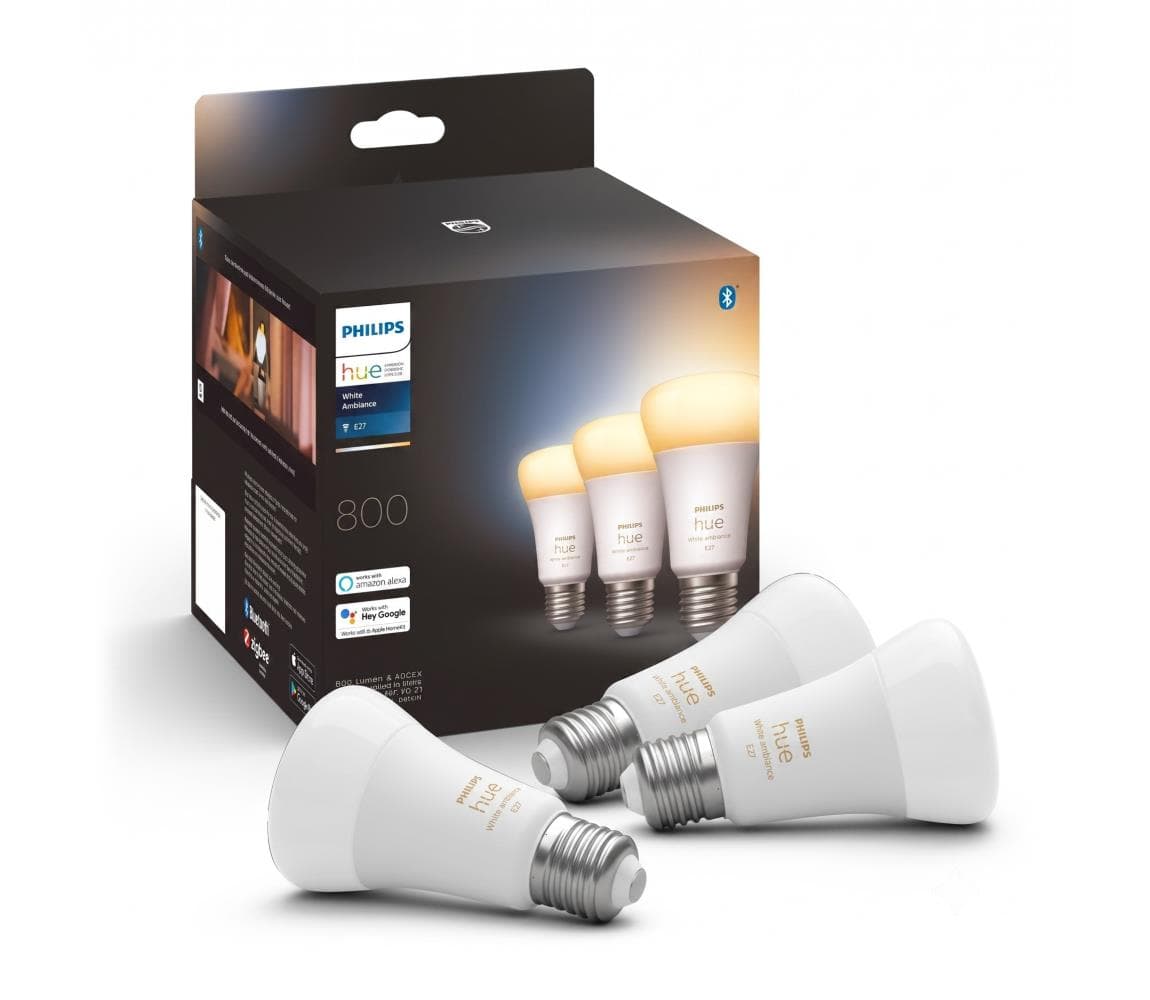 Sada 3x stmievateľných LED žiaroviek Philips Hue WHITE A60 E27/6W/230V 2200-6500K 8719514328266