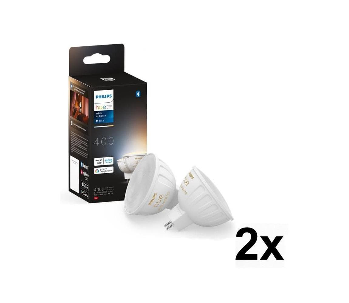 Sada 4x stmievateľných LED žiaroviek Philips Hue WA GU5,3/MR16/5,1W/12V 2200-6500K 2xP5827