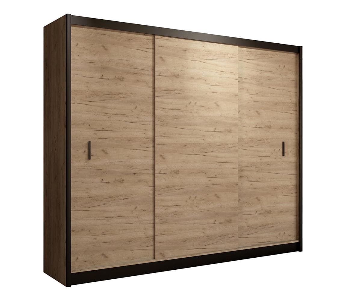 Šatní skriňa SAPHIRA 250x215 cm s posuvnými dverami dub craft MULTI 250 craft