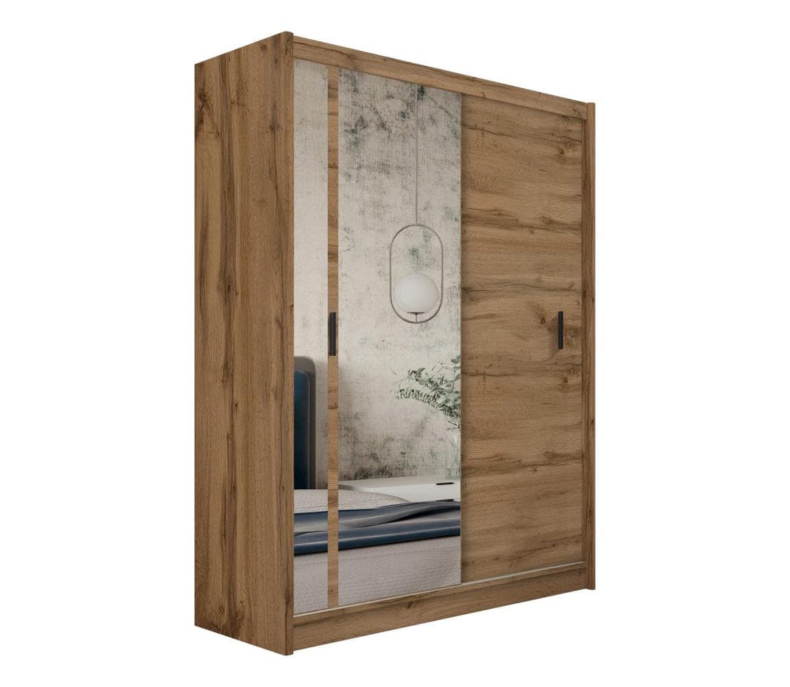 Šatní skriňa so zrkadlom SABRINA 180x215 cm dub woltan OSLO 180 Wotan