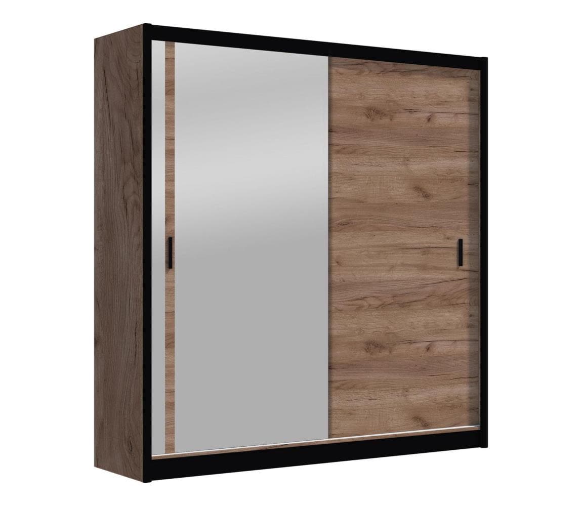 Šatní skriňa so zrkadlom SABRINA 203x215 cm dub craft OSLO 203 Craft