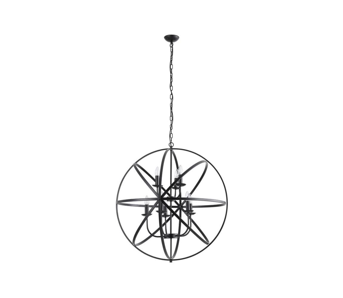 Searchlight 2478-8BK - Závesný luster ORBIT na reťazi 8xE14/60W/230V čierny 2478-8BK