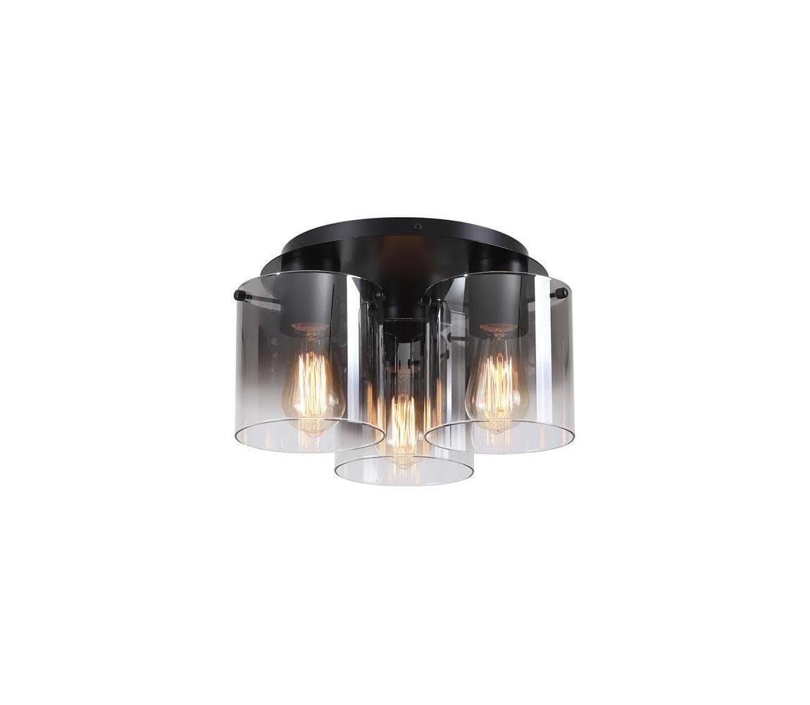 Searchlight 88911-3BK - Stropné svietidlo SWEDEN 3xE27/60W/230V priemer 39 cm čierna/dymová 88911-3BK