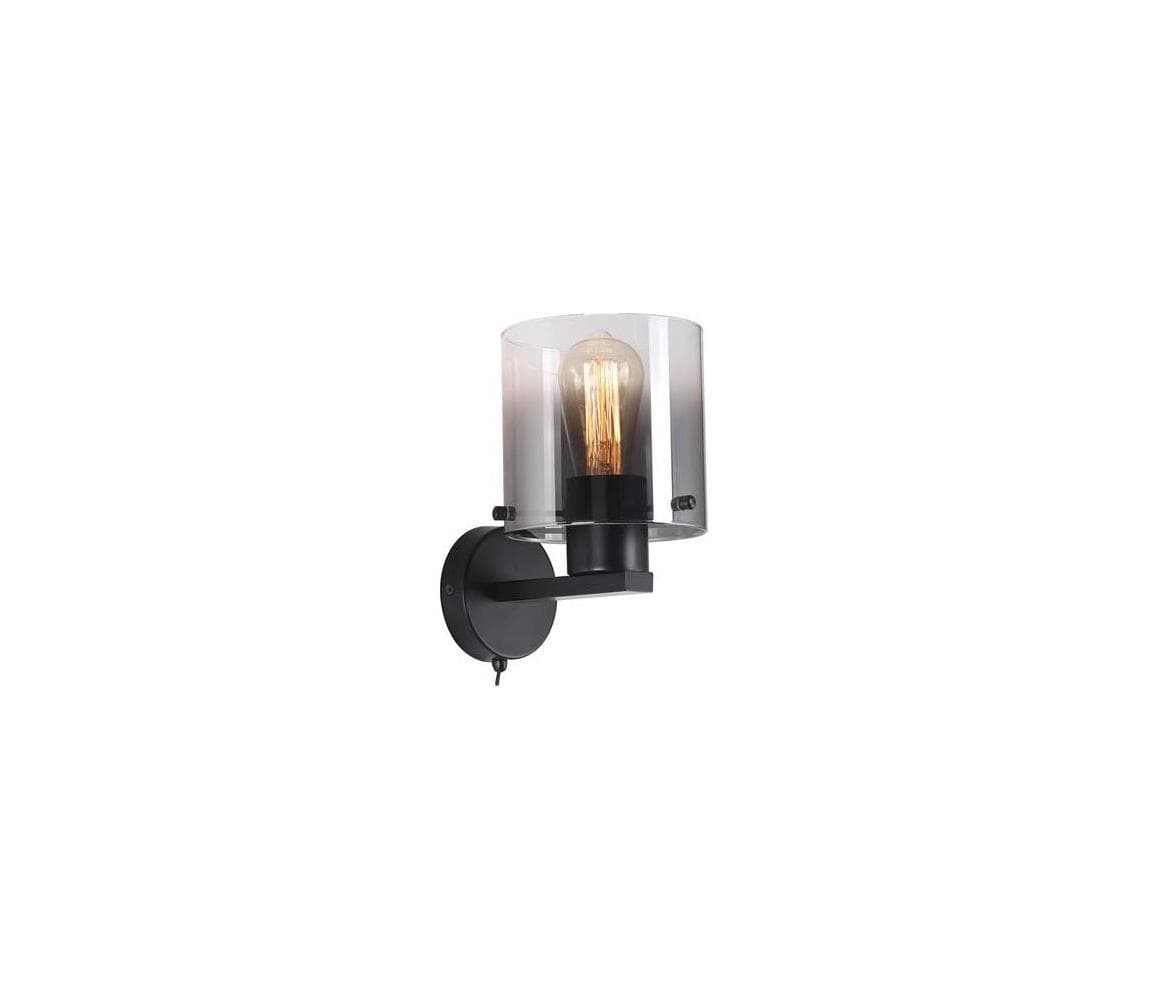 Searchlight 88912-1BK - Nástenné svietidlo SWEDEN 1xE27/60W/230V čierna/dymová 88912-1BK