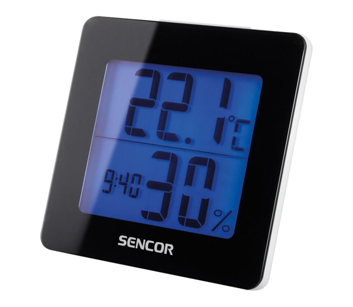 Sencor - Meteostanica s LCD displejom a budíkom 1xAA čierna 35049710